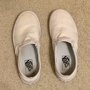 white slip-on vans